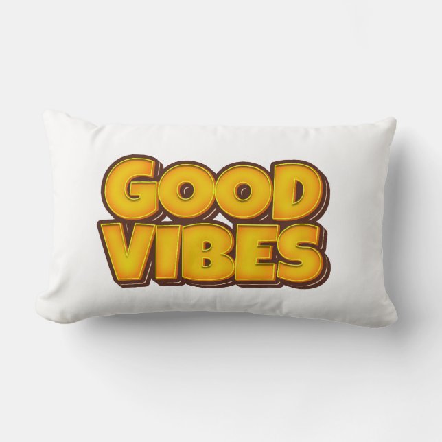 Good Vibes Strong Bold Modern Lumbar Pillow (Front)