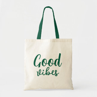 Good Vibes Stylish Modern Minimal Monogram Cute Tote Bag