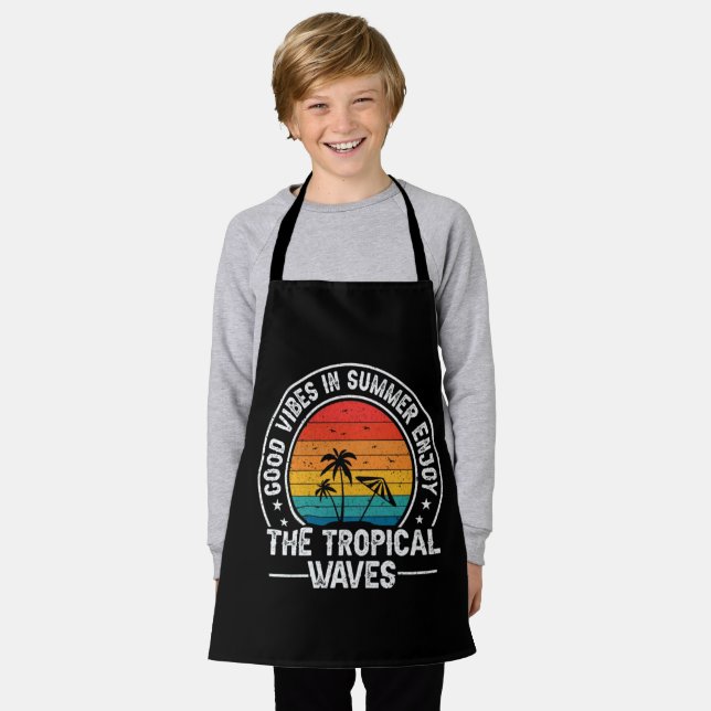 Good Vibes Summer Tropical Waves Apron (Worn)