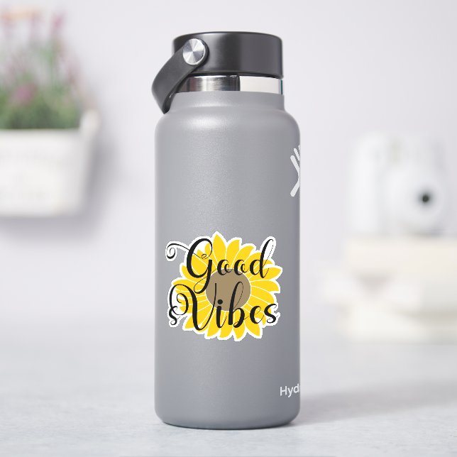 Good Vibes Sunflower Sticker (HydroFlask)