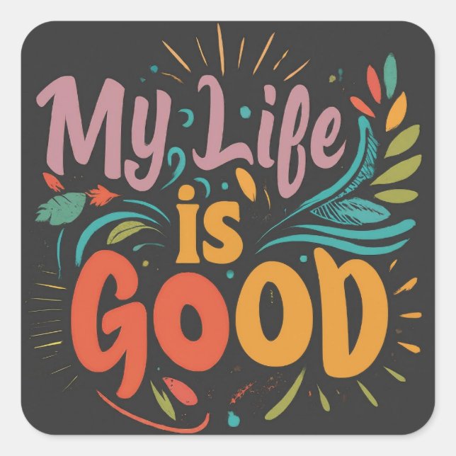 Good Vibes Tee Square Sticker