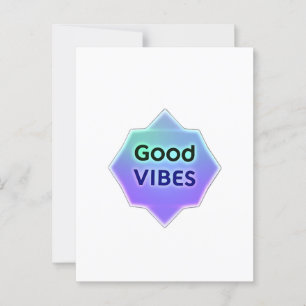 "Good Vibes" Text on Gradient Star Shape Postcard
