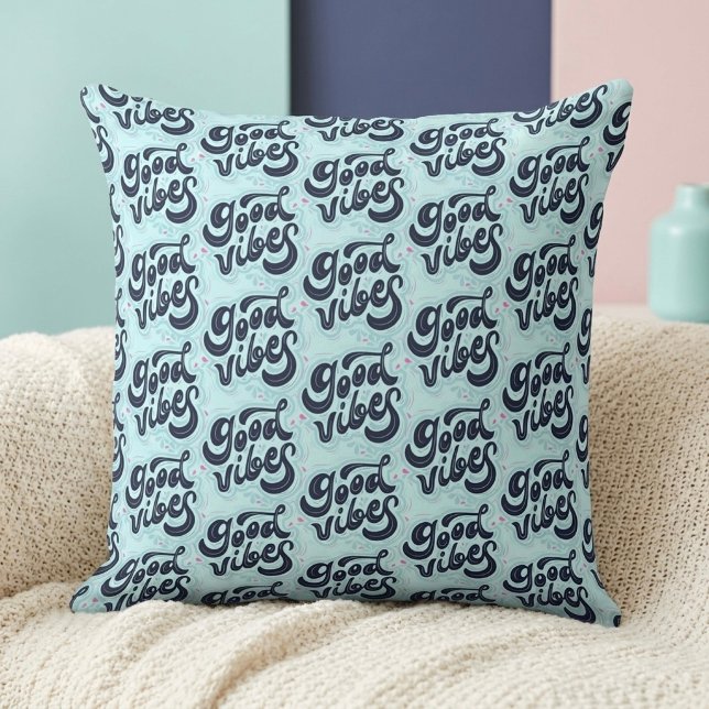 Good Vibes Throw Pillow (Creator Uploaded)