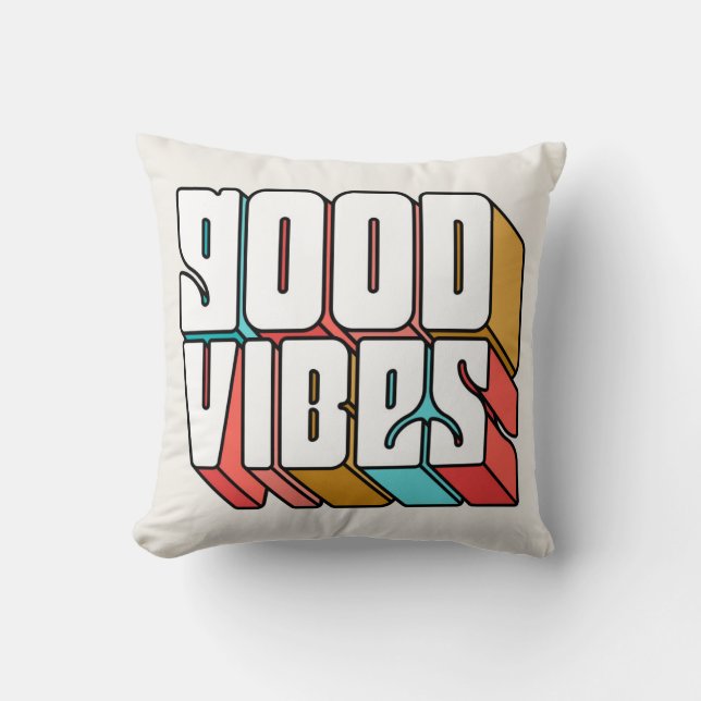 Good Vibes Throw Pillow (Front)