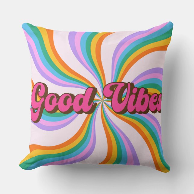 Good Vibes Throw Pillow (Front)
