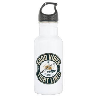 Good Vibes Tight Lines Funny Fishing Outdoor Desig 532 Ml Water Bottle