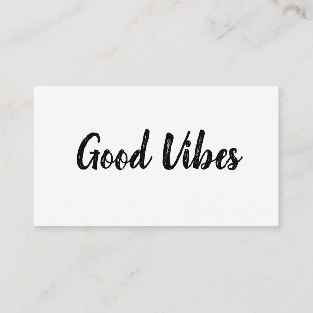 Good Vibes / Trendy Font Business Card (Front)