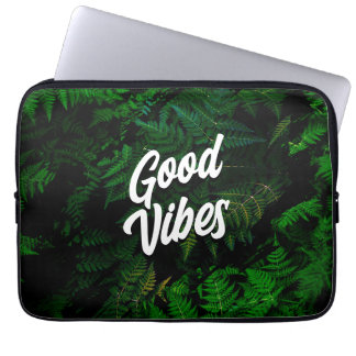 Good Vibes Tropical Leaf Design Laptop Sleeve
