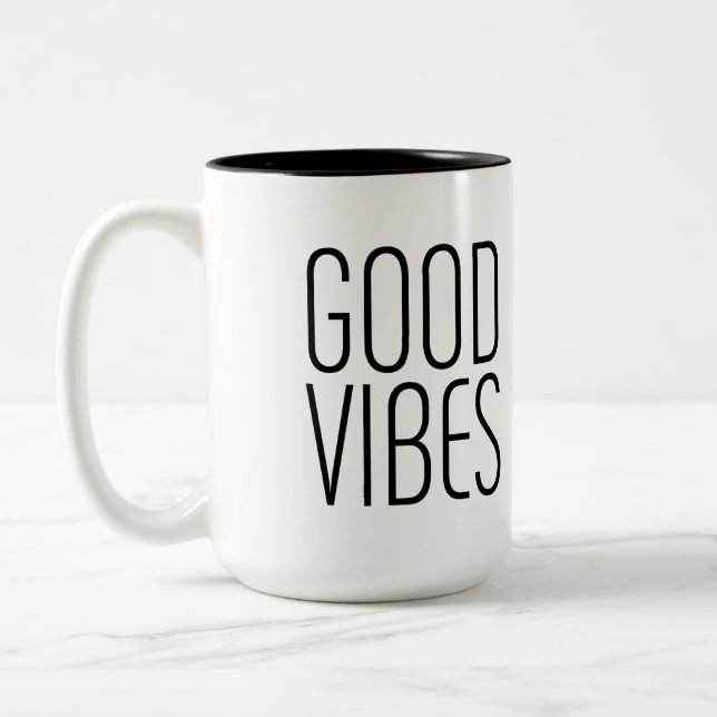 Good Vibes Two-Tone Coffee Mug (Left)