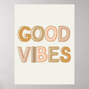 Good Vibes wall art poster for dorm, nursery