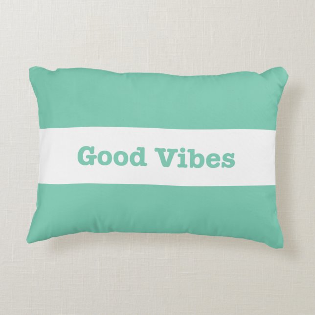 Good Vibes White Band Design (Customizable Colour) Decorative Pillow (Back)