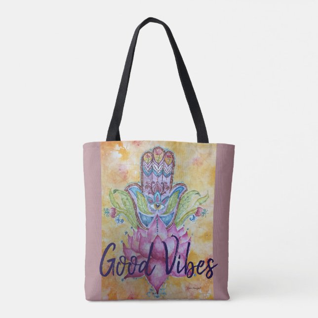 Good Vibes Zen Art Tote Bag (Back)