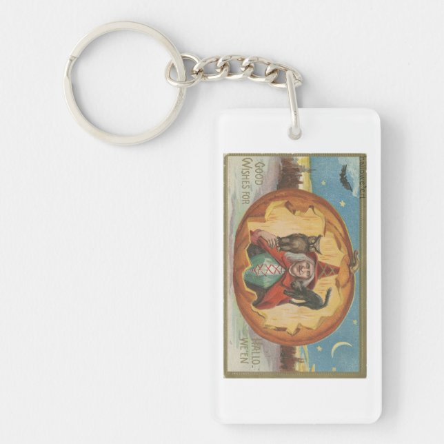 Good Wishes For Halloween Keychain (Front)
