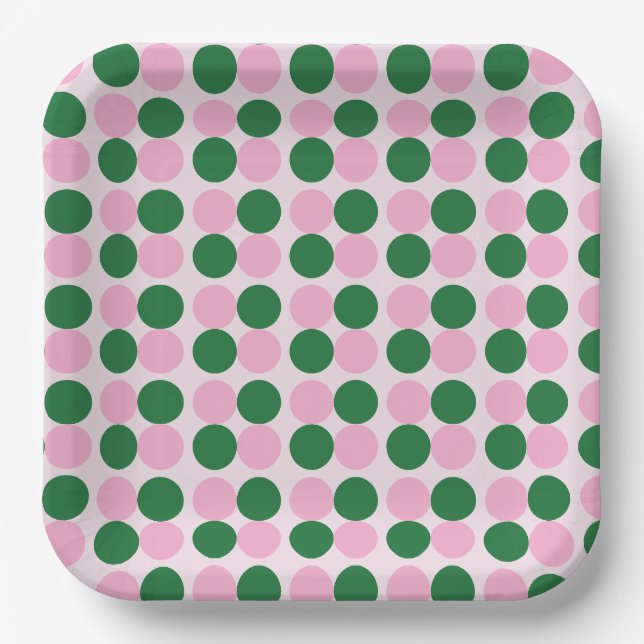 Good Witch Bad Witch - Pink and Green Birthday Paper Plate (Front)