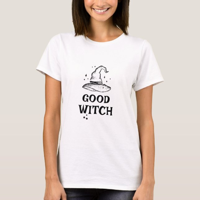 Good Witch Black and White Halloween Women's T-Shirt (Front)