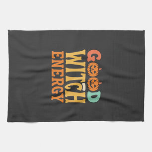 Good Witch Energy Halloween Pumpkin Design_1 Kitchen Towel