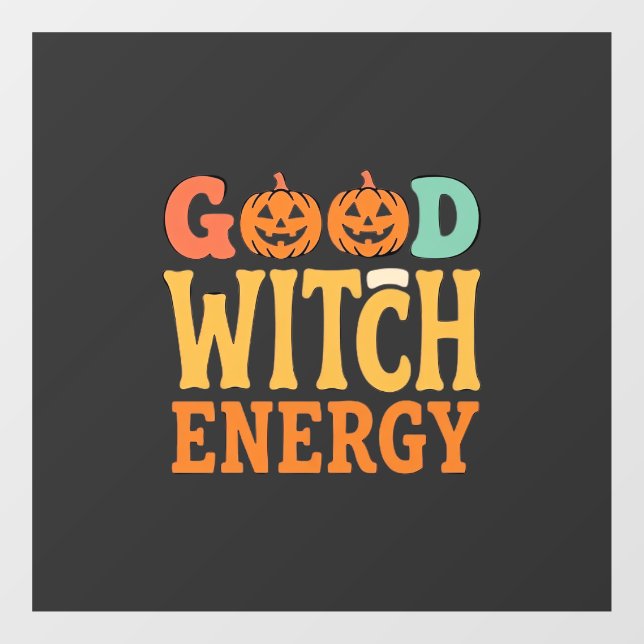 Good Witch Energy Halloween Pumpkin Design_1 Window Cling (Sheet)