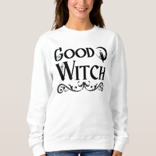 Good Witch Owl Black and White Halloween  Sweatshirt
