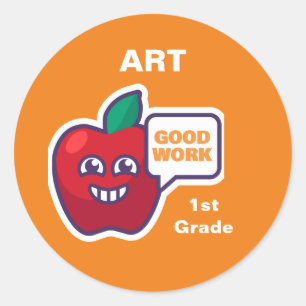 Good Work! Student Art Award Sticker Customize