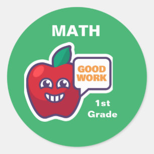 Good Work! Student Math Award Sticker Customize