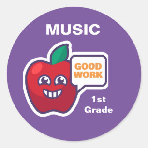 Good Work! Student Music Award Sticker Customize