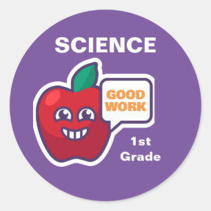 Good Work! Student Science Award Sticker Customize