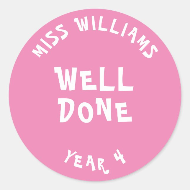 Good Work Teacher Encouragement  Star Sticker (Front)