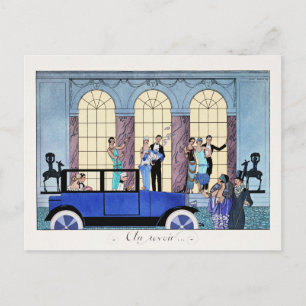 Goodbye, 1920 Art Deco illustration Postcard