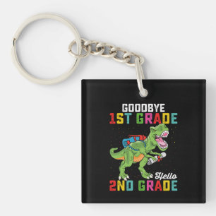 Goodbye 1st Grade Hello 2nd Grade T Rex Dinosaur Keychain
