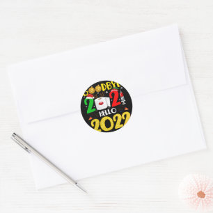 Goodbye 2021 Hello 2022 - Happy New Year Pajama Classic Round Sticker