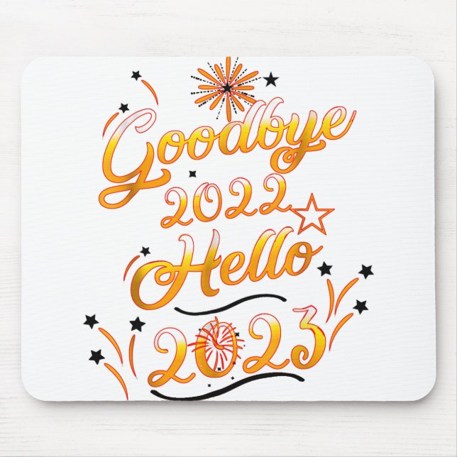 Goodbye 2022 Hello 2023 - Fireworks Happy New Year Mouse Pad (Front)