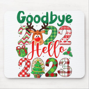 Goodbye 2022 Hello 2023 Leopard Christmas Mouse Pad