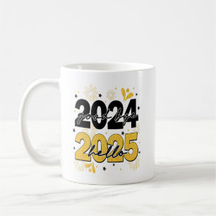 Goodbye 2024 Hello 2025 Fireworks Happy New Years  Coffee Mug