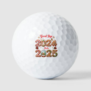 Goodbye 2024 Hello 2025 Happy New Year Design Golf Balls