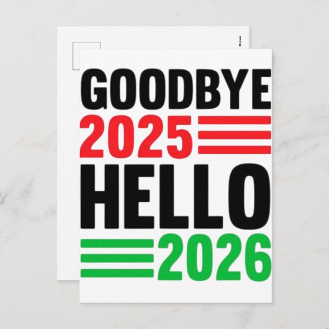 Goodbye 2025 Hello 2026 – Celebrating a Fresh Star Holiday Postcard (Front/Back)