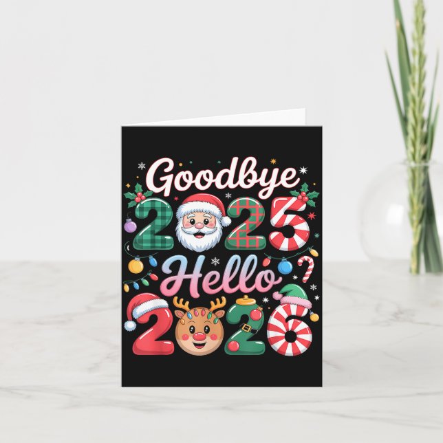 Goodbye 2025 Hello 2026 Christmas New Year Gift  Card (Front)