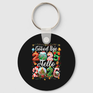 Goodbye 2025 Hello 2026 Happy New Year Christmas P Keychain
