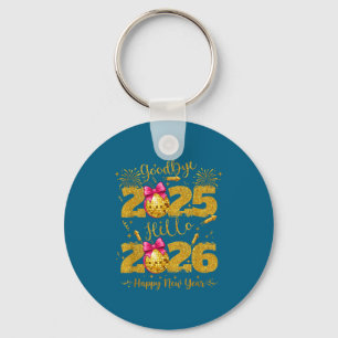 Goodbye 2025 Hello 2026 Happy New Year's Eve  Keychain