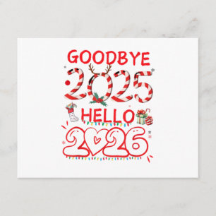 Goodbye 2025 Hello 2026 Merry Christmas Happy New  Enclosure Card