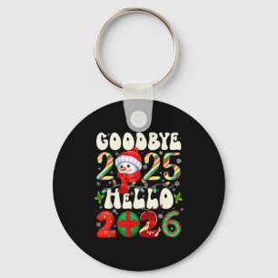 Goodbye 2025 Hello 2026 Merry Christmas Happy New  Keychain