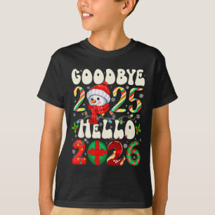 Goodbye 2025 Hello 2026 Merry Christmas Happy New  T-Shirt