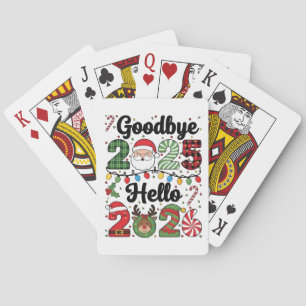 Goodbye 2025 Hello 2026 New Year Resolution Playing Cards