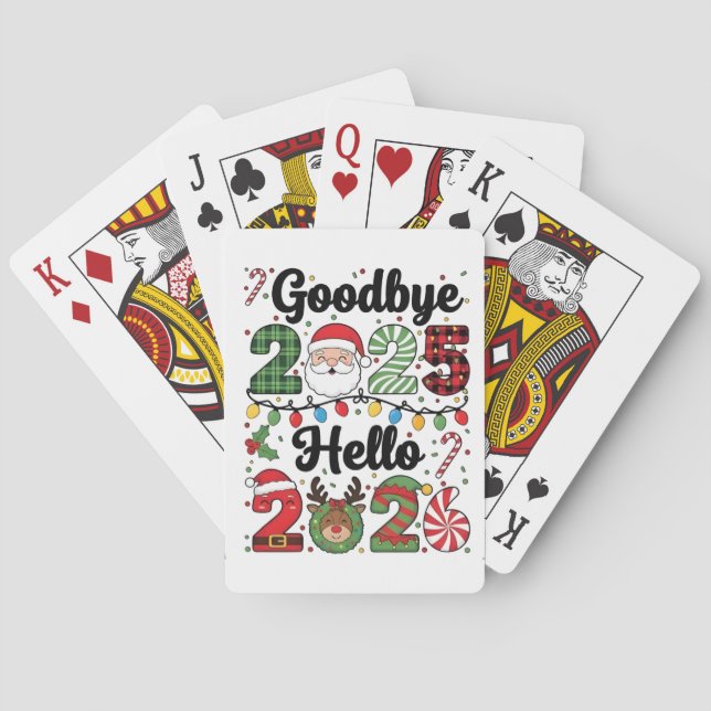 Goodbye 2025 Hello 2026 New Year Resolution   Playing Cards (Back)