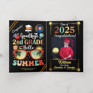 Goodbye 2nd Grade Hello Summer Graduation Custom   Foil Greeting Card