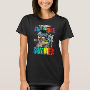 Goodbye 2nd Grade Hello Summer Monster Truck Dinos T-Shirt