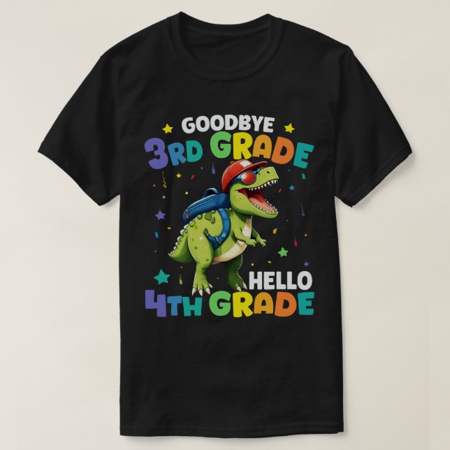 Goodbye 3rd Grade T Rex Monster Truck Dinosaur  T-Shirt (Design Front)