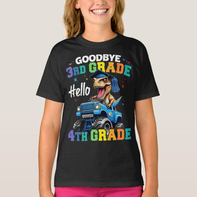 Goodbye 3rd Grade T Rex Monster Truck Graduation  T-Shirt (Front)