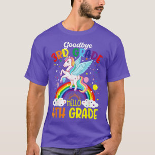 Goodbye 3th Grade Hello 4th Grade Unicorn Girls 20 T-Shirt
