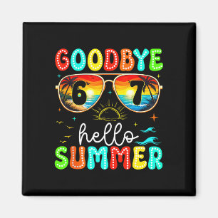 Goodbye 67 sunglasses hello summer retro sunset magnet