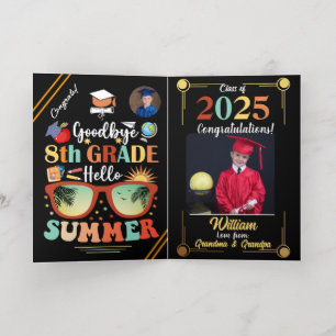 Goodbye 8th Grade Hello Summer Graduation Custom   Foil Greeting Card